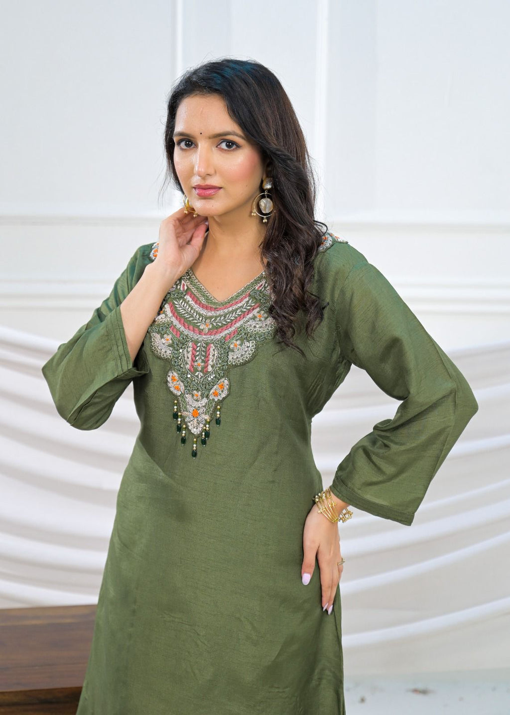 Olive Green Kurta Set