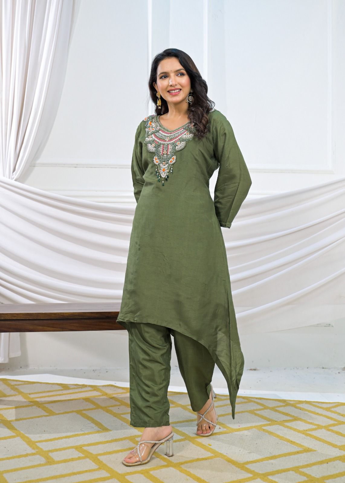 Olive Green Kurta Set
