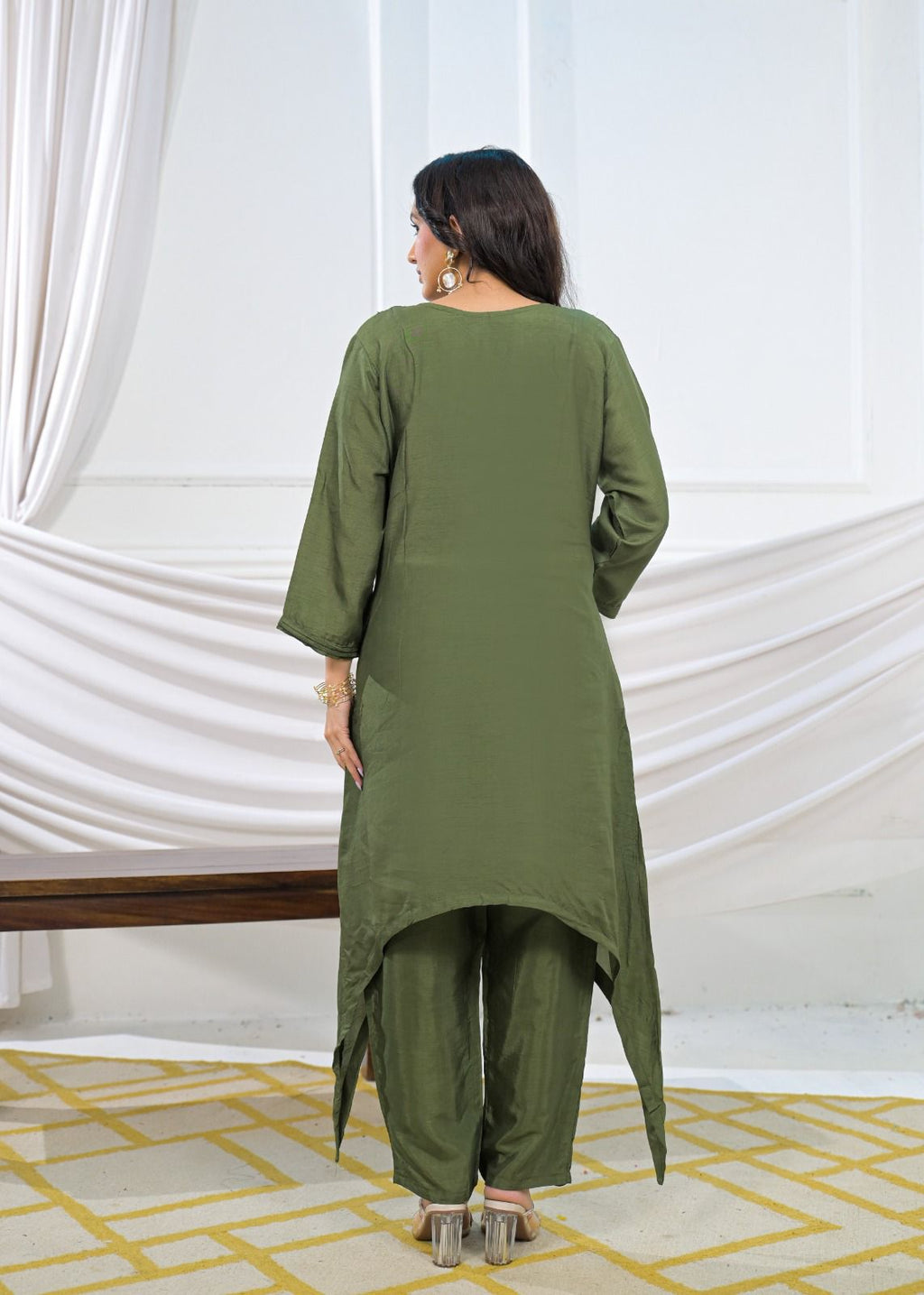 Olive Green Kurta Set