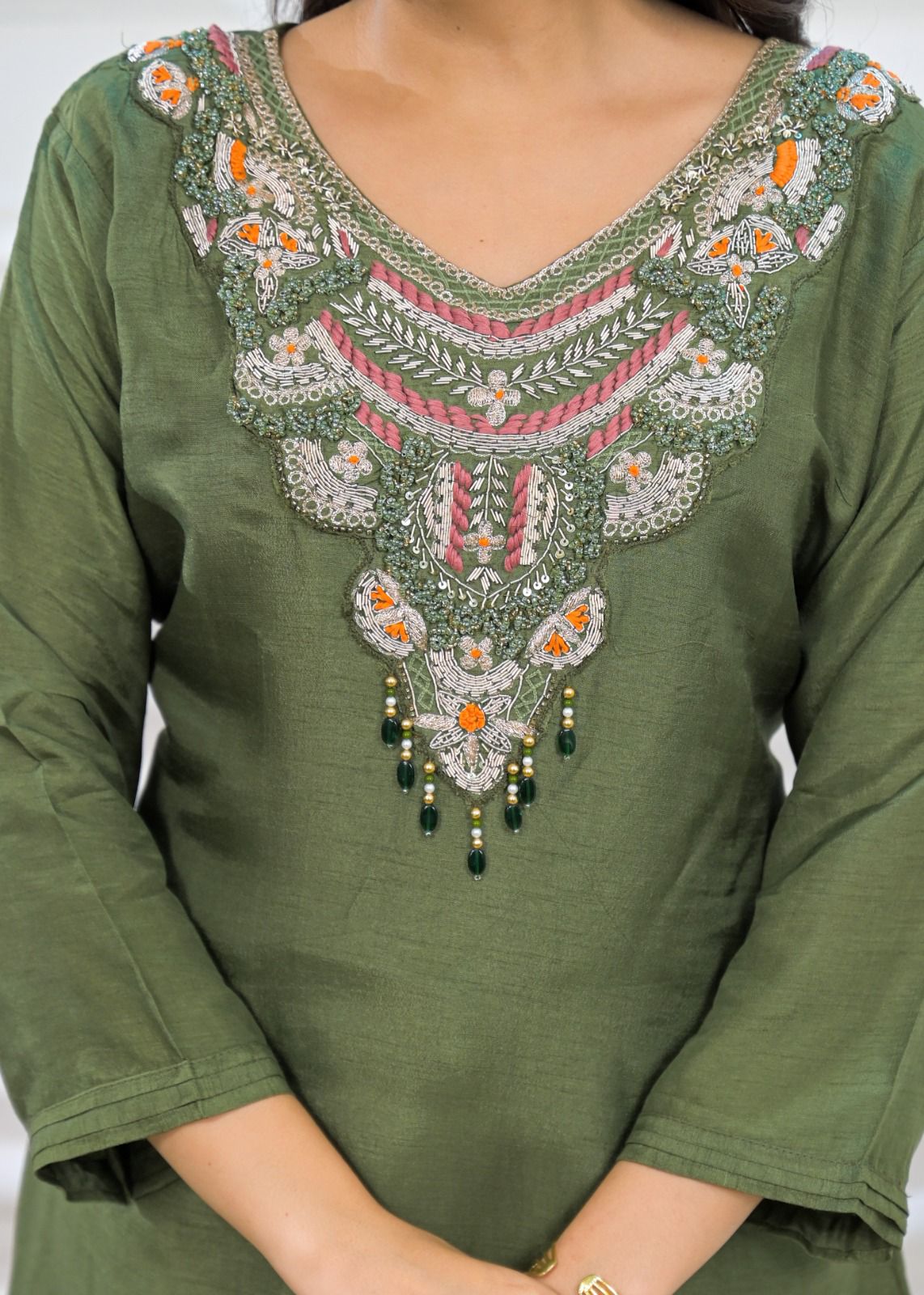 Olive Green Kurta Set