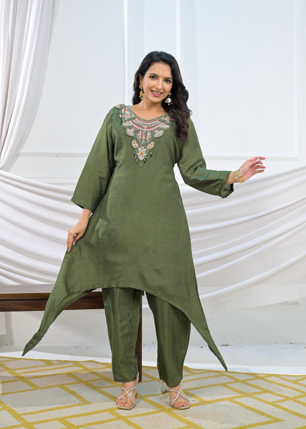 Olive Green Kurta Set