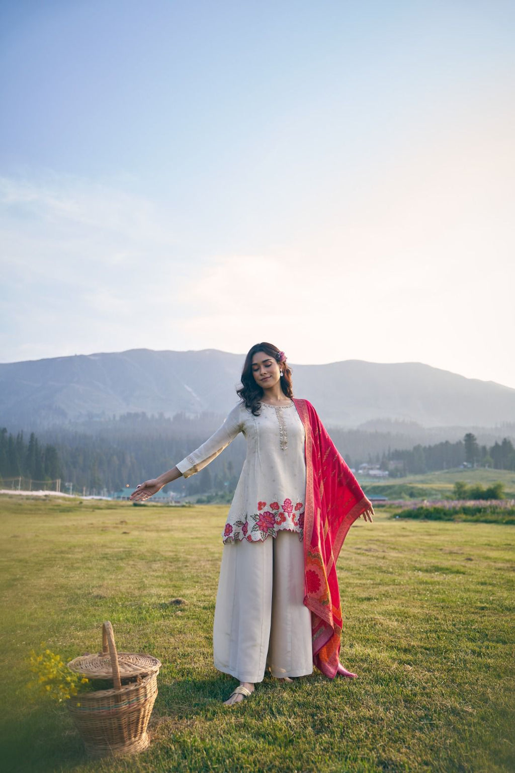 Crimson Breeze Kurta Set