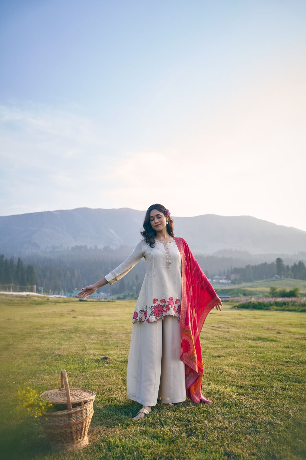 Crimson Breeze Kurta Set