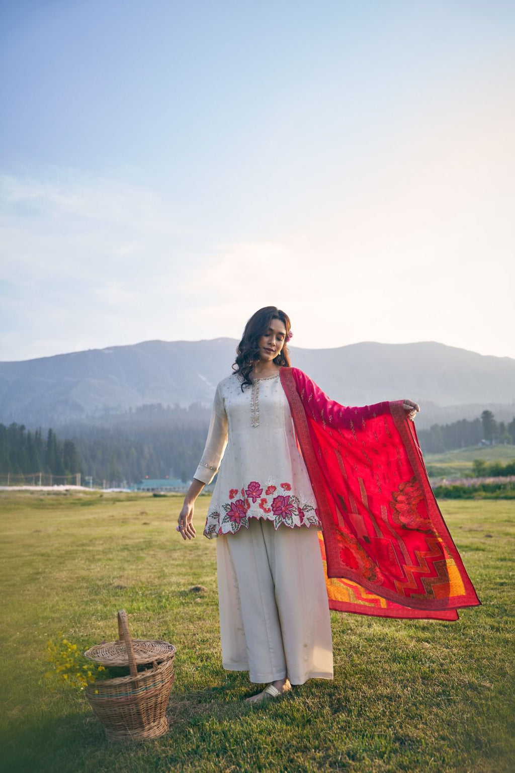 Crimson Breeze Kurta Set