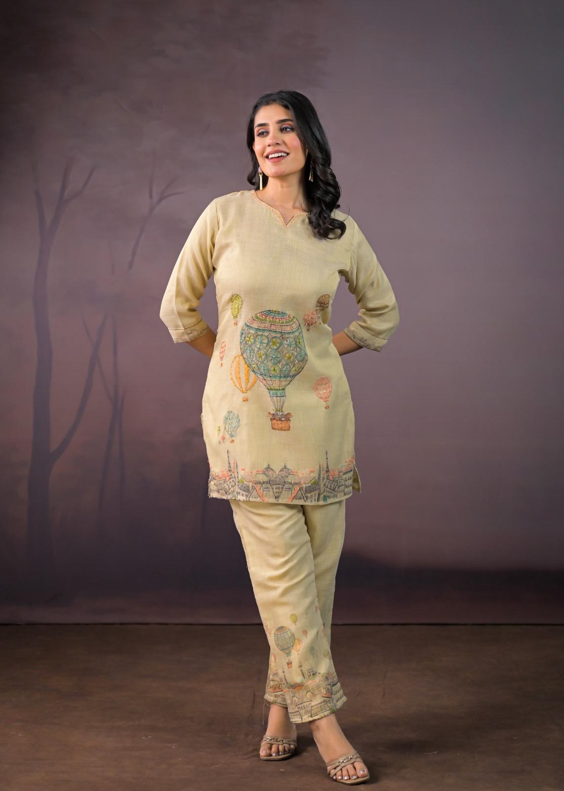 Ivory Linen Tissue Co-Ord Set