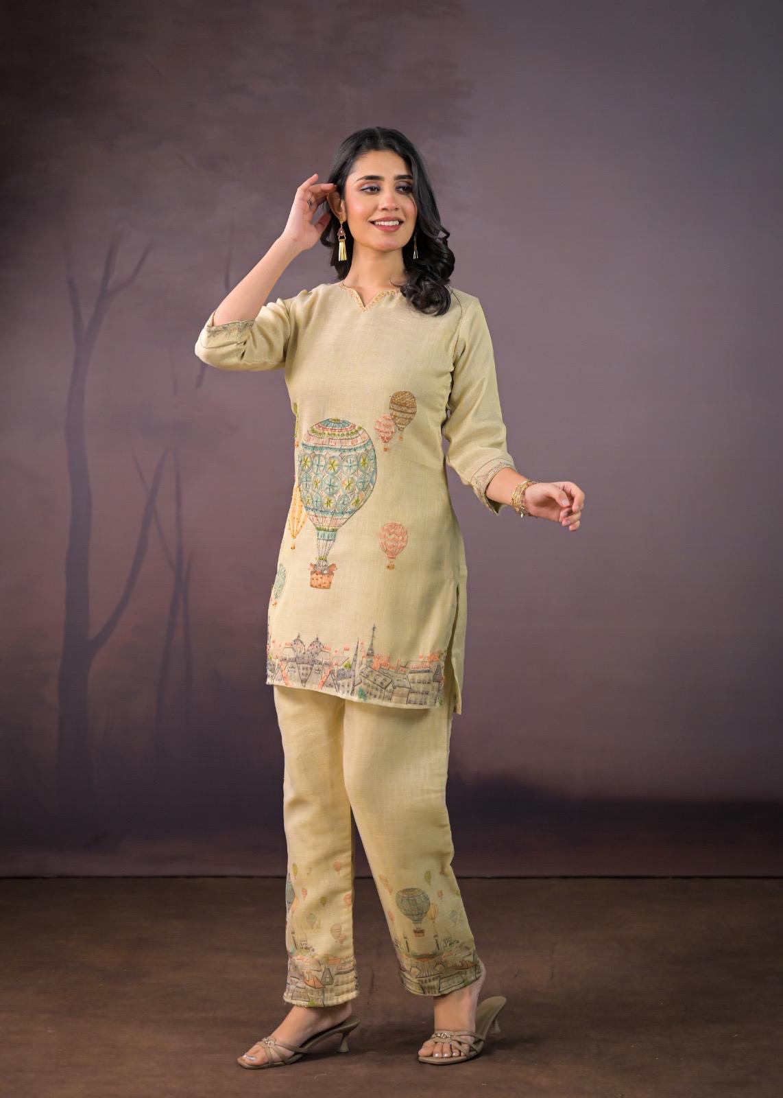 Ivory Linen Tissue Co-Ord Set