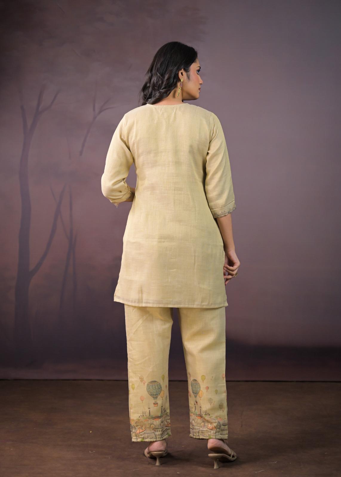 Ivory Linen Tissue Co-Ord Set