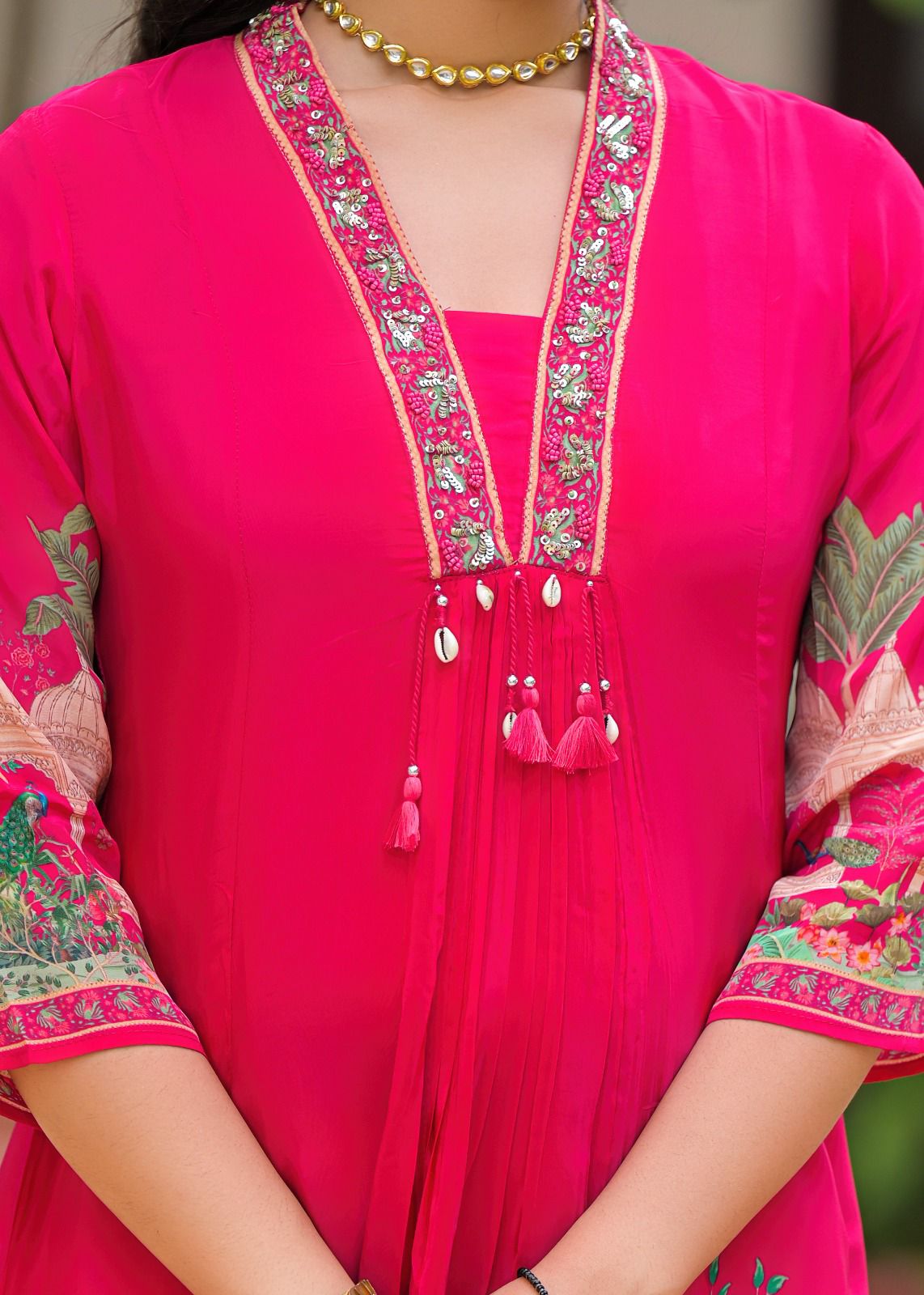 Rani Pink Crepe Suit Set